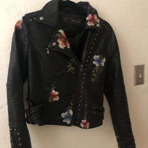 Embroidered Leather Jacket